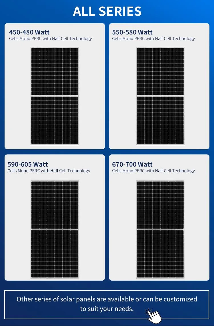 30years Thin Film Half Cell PV Module 400W Mono Panel Solar 48V Solar Panel 400W