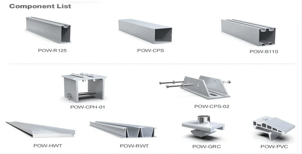 Aluminium Waterproof Home Solar Power Panel Mounting System Metal Bracket Structure Racking Carport