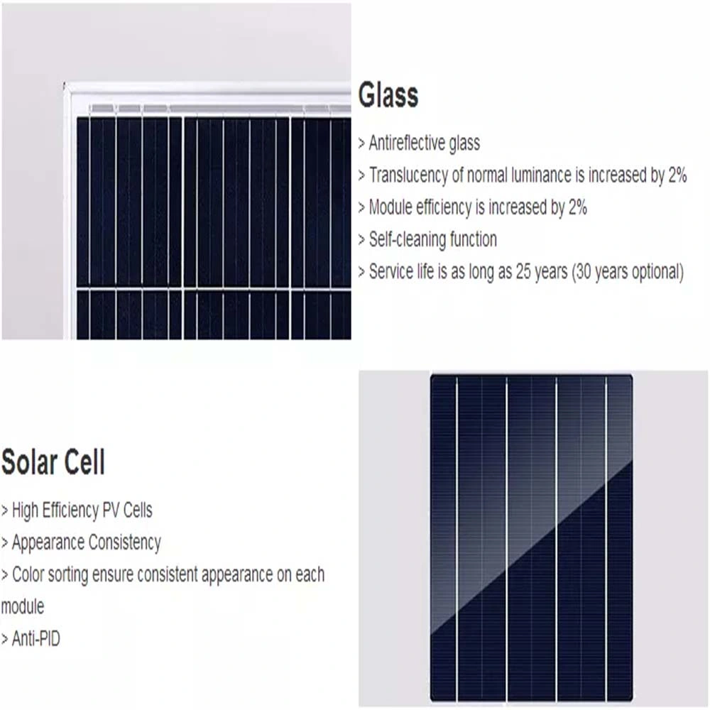 High Efficiency 100W/110W/120W/170W/180W/280W/300W/330W/340W/350W Mono Solar Power Panel