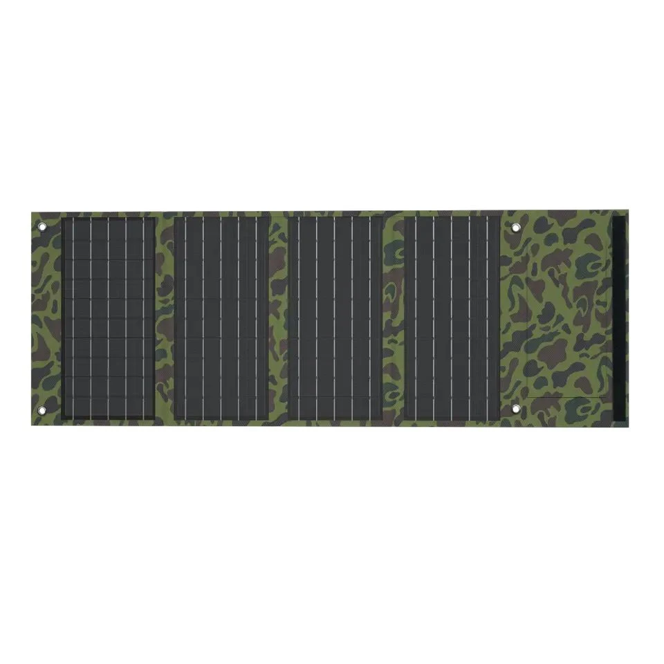 Custom Foldable Solar Panel Bag High Efficiency Flexible Sunpower Cell 40W Folding Outdoor Camouflage Solar Panel Bag