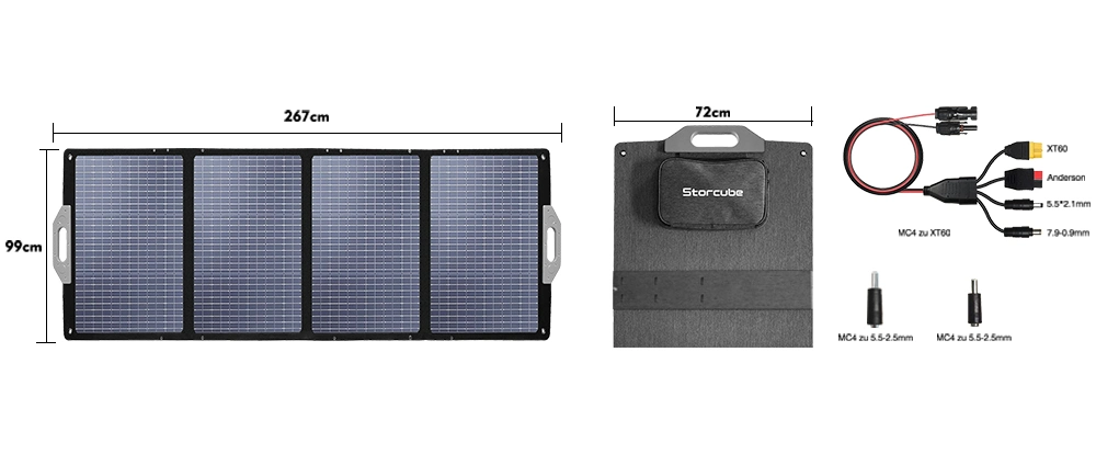 IP67 Waterproof 100W 200W 400W Portable Foldable Solar Panel for Camping Power Station Balcony Energy Storage