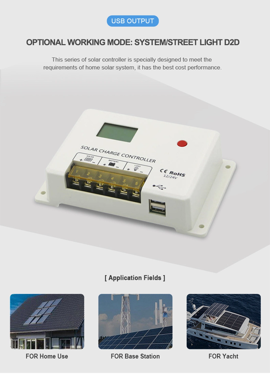 60A MPPT Solar Panel Battery Charger 12V 24V 36V 48V Solar Charger Controller MPPT 60A for Solar System