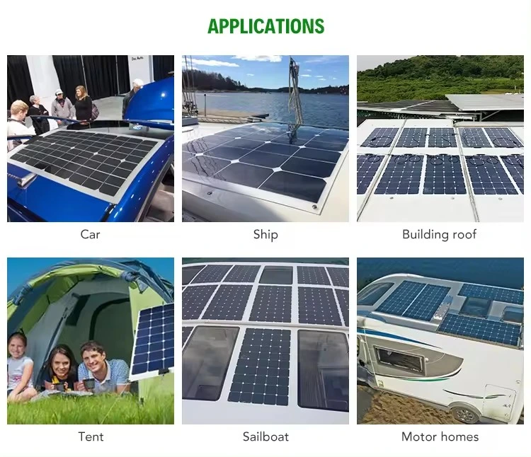 Camping Monocrystalline Energy Precio 12V 20W 60W 40W 100W 300W 400W 1000W Cells Power Flexible Solar Panel Costos Vendors