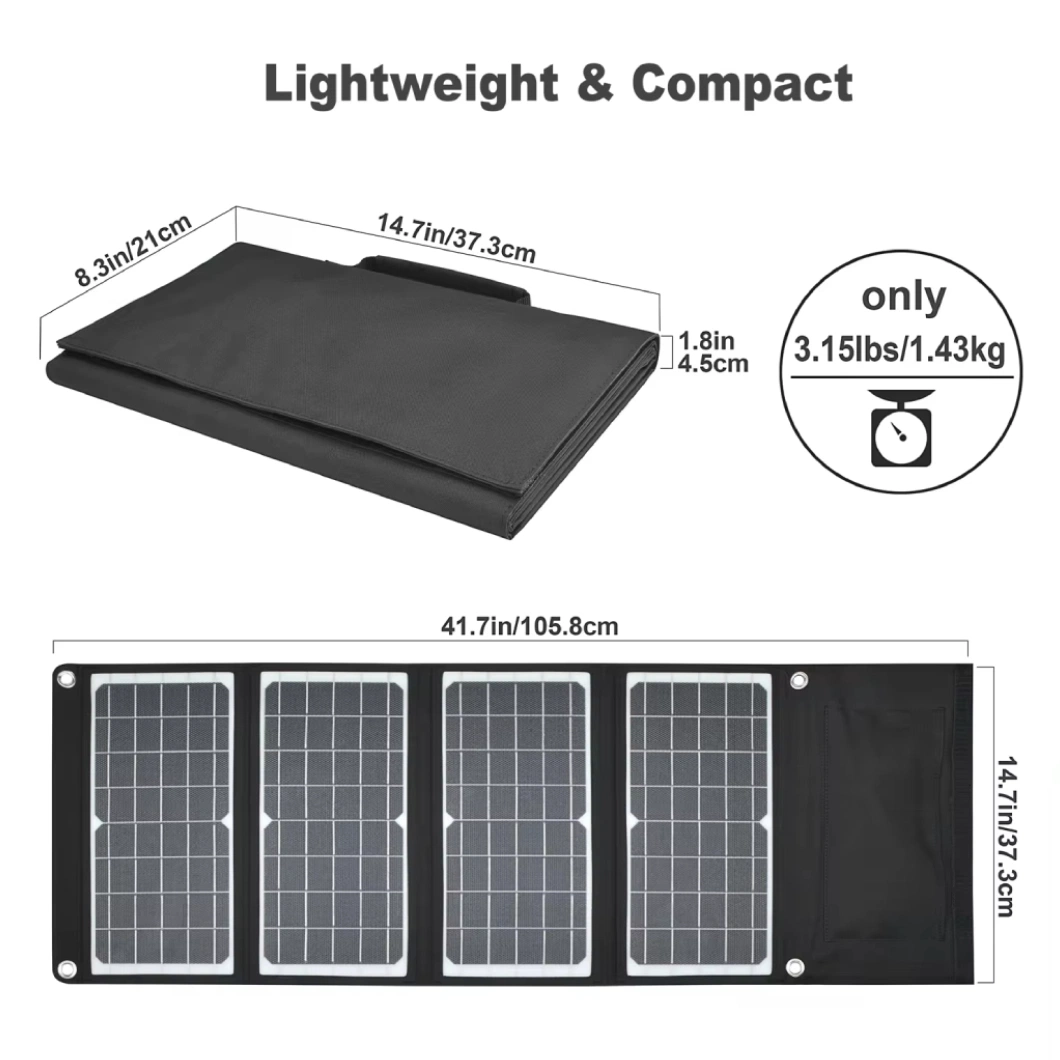 Wholesale 40W Portable Solar Folding Bags Photovoltaic Foldable Solar Panel for Phone Power Bank Laptop Charger