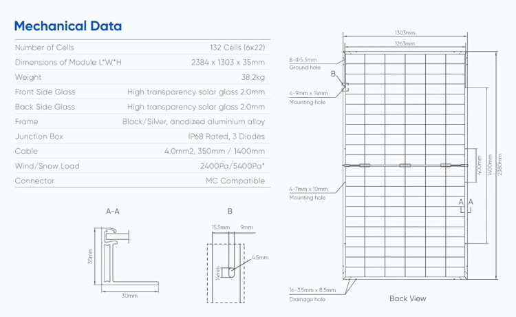 Sunevo High Efficiency Flexible Transparent Frameless Glass Solar Panels 500W 550W 555W 600W 700W