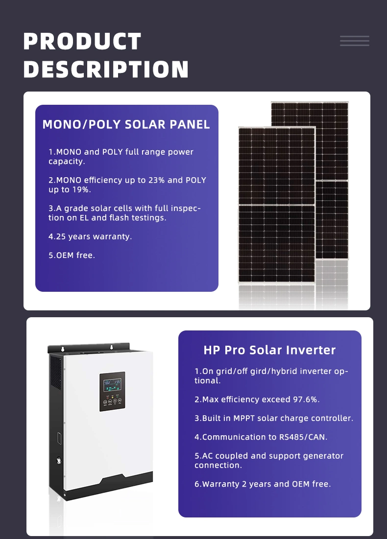 20kw 30kw off Grid Solar System High Efficiency Complete PV Power Panel Home Solar Energy