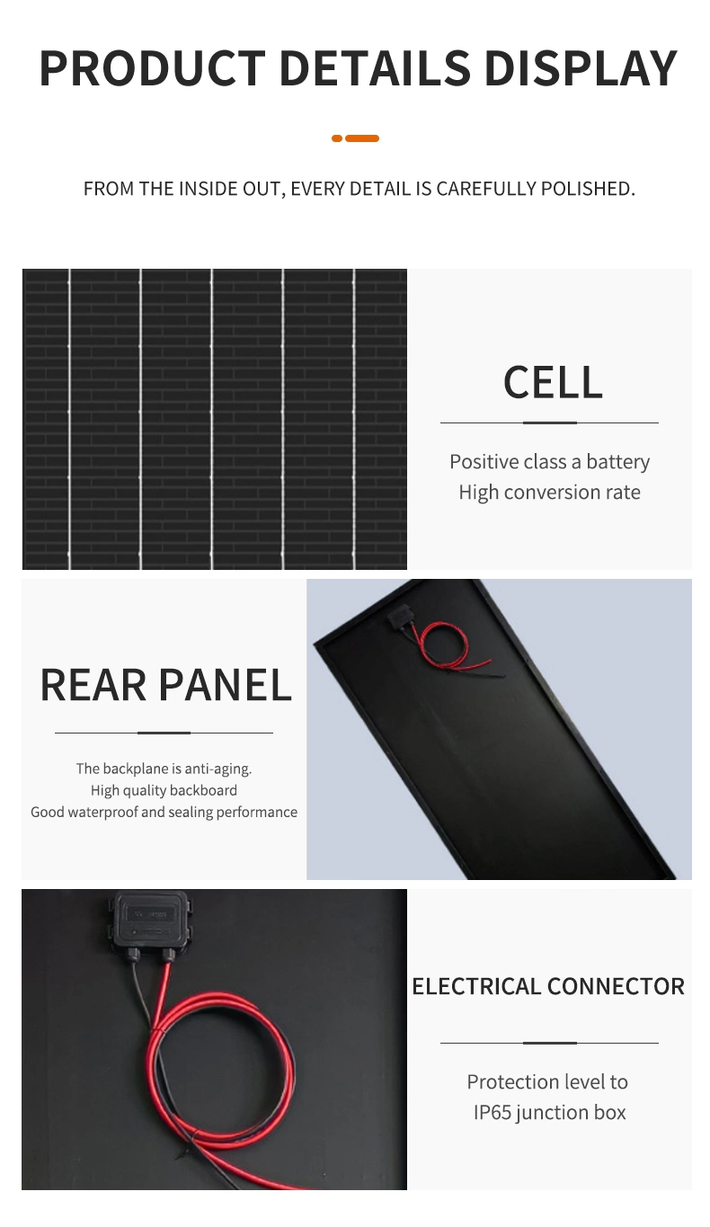 The Multifunctional Flexible Solar Panels Full Black Perc Solar Panel Full Black Full Black Solar Panel 500W