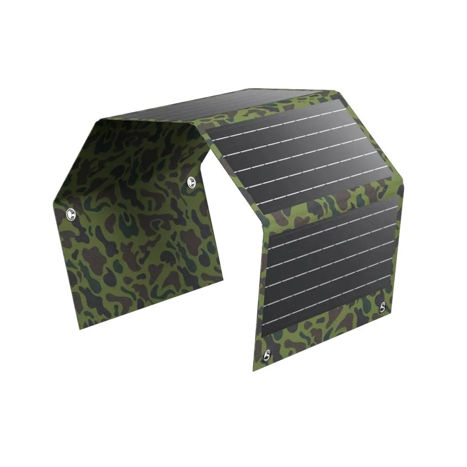 Custom Foldable Solar Panel Bag High Efficiency Flexible Sunpower Cell 40W Folding Outdoor Camouflage Solar Panel Bag