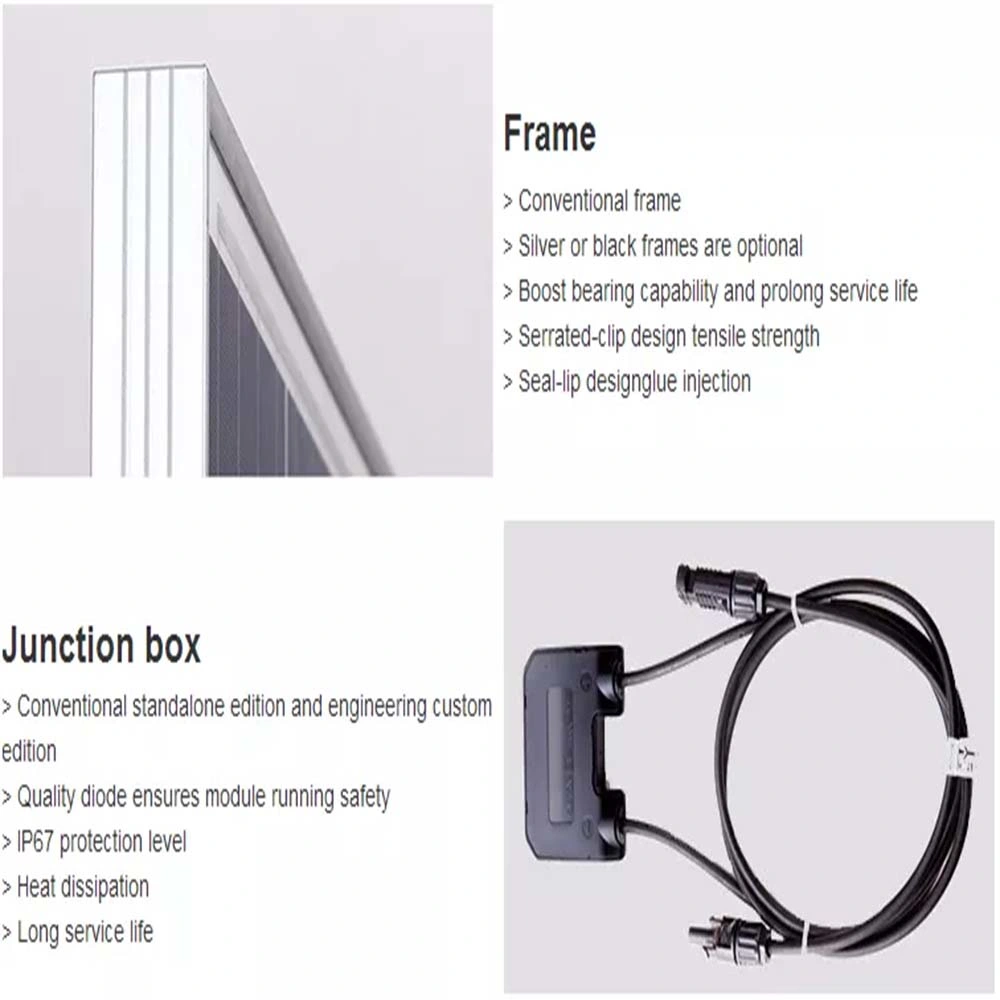 High Efficiency 100W/110W/120W/170W/180W/280W/300W/330W/340W/350W Mono Solar Power Panel