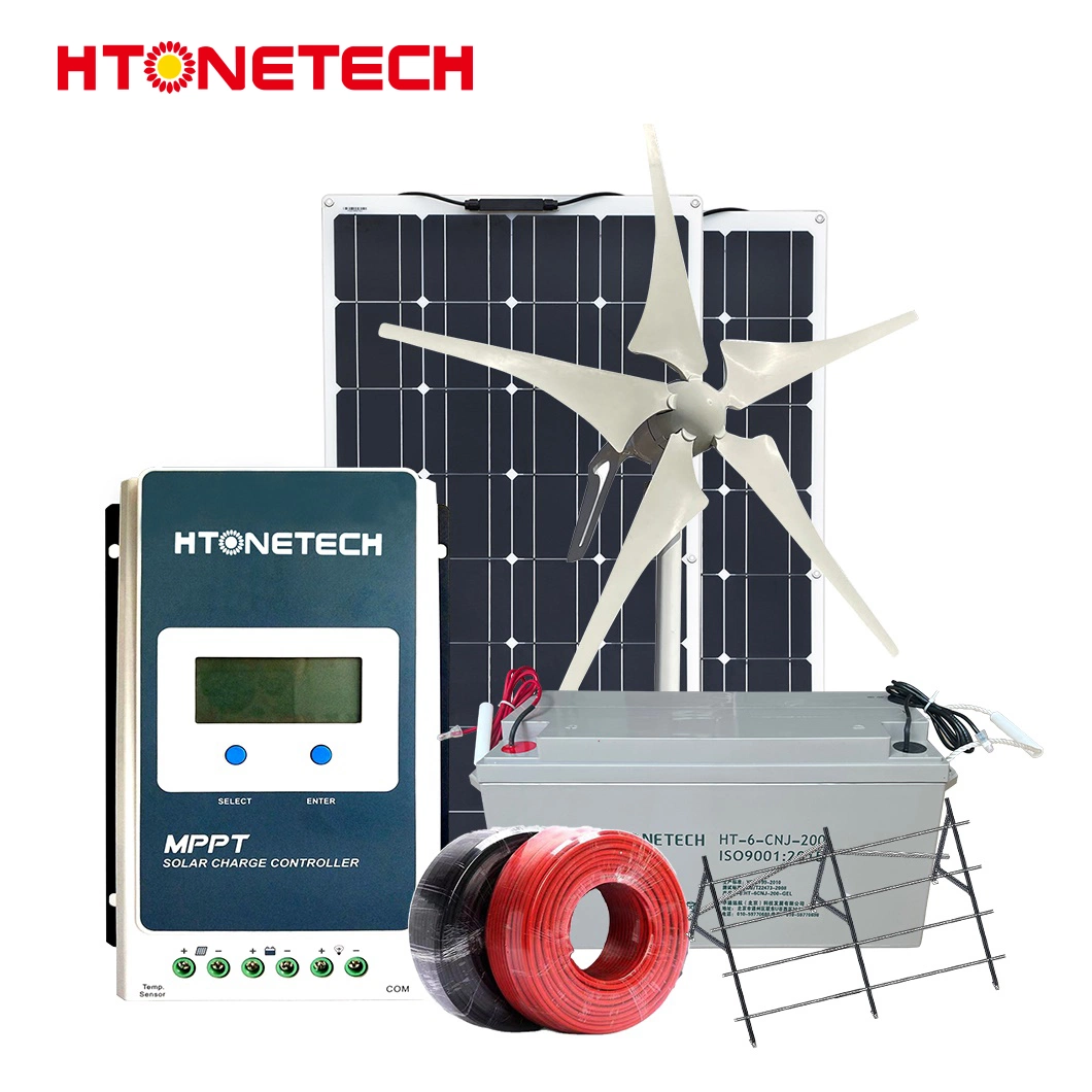 Htonetech 100W Solar Panel Mono 2MW off on Grid Solar System Price Energy Systems China Wind Photovoltaic Power Generation System with Wind Powered Generator