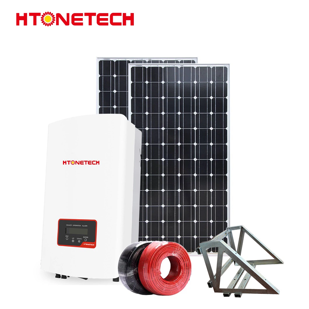 Htonetech Solar Inverter Hybrid Inverter Solar Battery Pack 400W Solar Panel Flexible China 5kw 10kw 25kw 30W 40kw 5kw on Grid Solar Power System Complete Kit