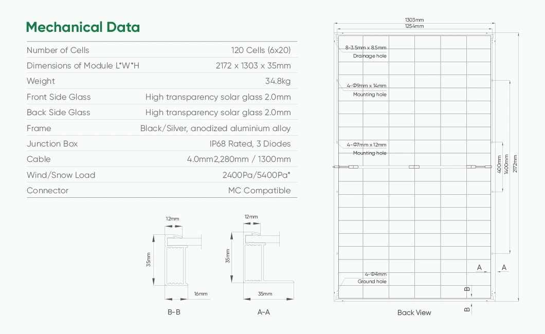 High Efficiency Half Cut 485W 490W 500W 505W 510W Bifacial Mono Solar Panels For Home Use