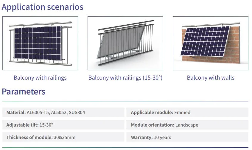 Wholesale Solar EU Warehouse Balcony Bracket Easy Install Solar Panel Balcony Mounting System