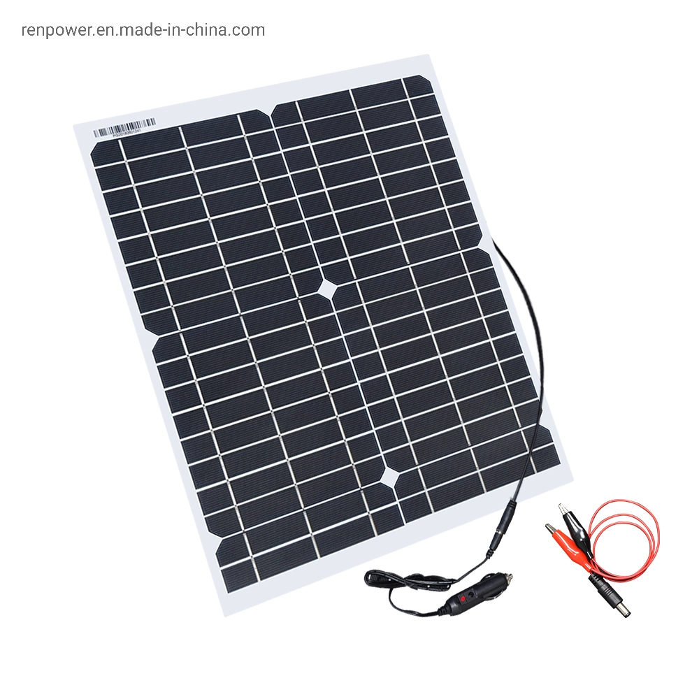 30W 20W High Efficiency Solar Sunpower Solar Cells Solar Energy Systemmodule Flexible Solar Panel for Car LED Light Boat Outdoor Charger