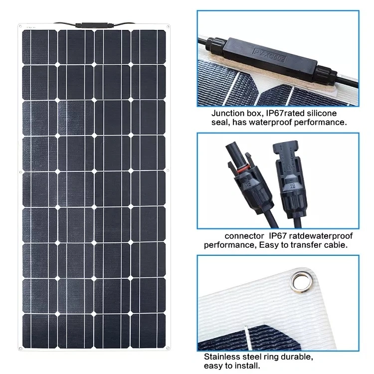 Waterproof 300W 400W 500W ETFE Mono Cell Flexible Solar Panel