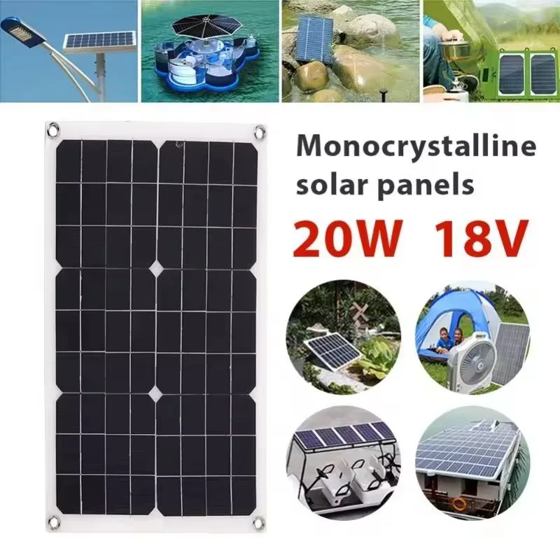 20W Light Weight 18V Wholesale Flexible Waterproof Portable 20W Mono Cell Solar Panel High Quality New Materials