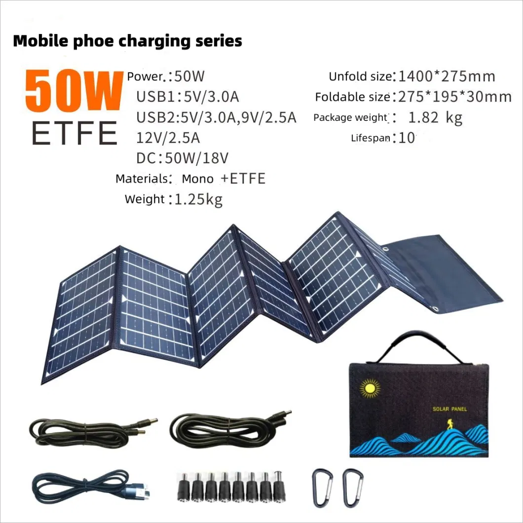 Best Selling 30W 40W 50W Folding USB Solar Panels Charger for Mobile Phone