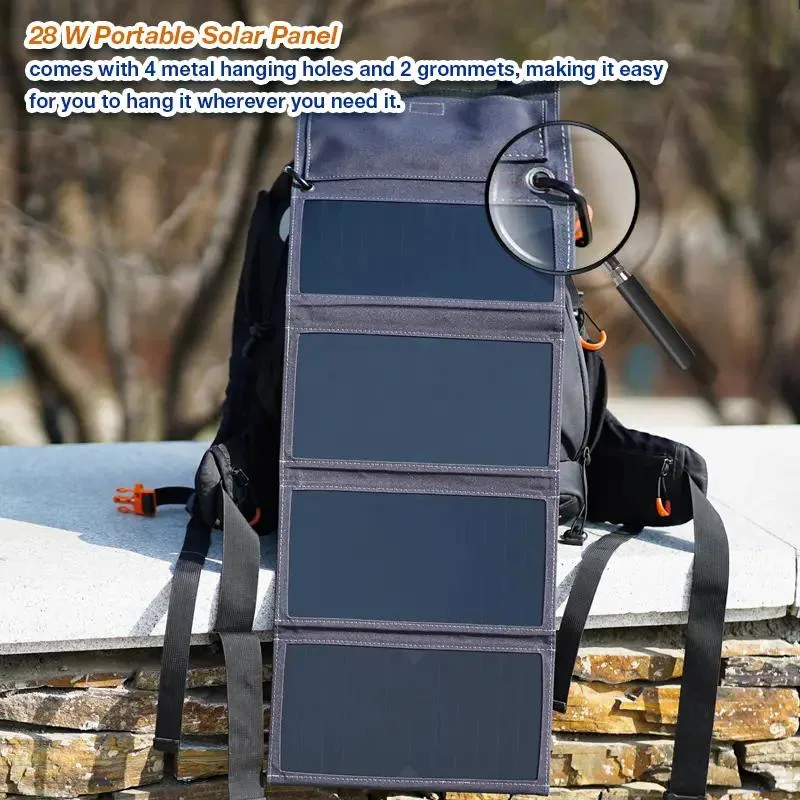 21W 28W 100W Portable Foldable Solar Panel Lightweight for Outdoor Activities