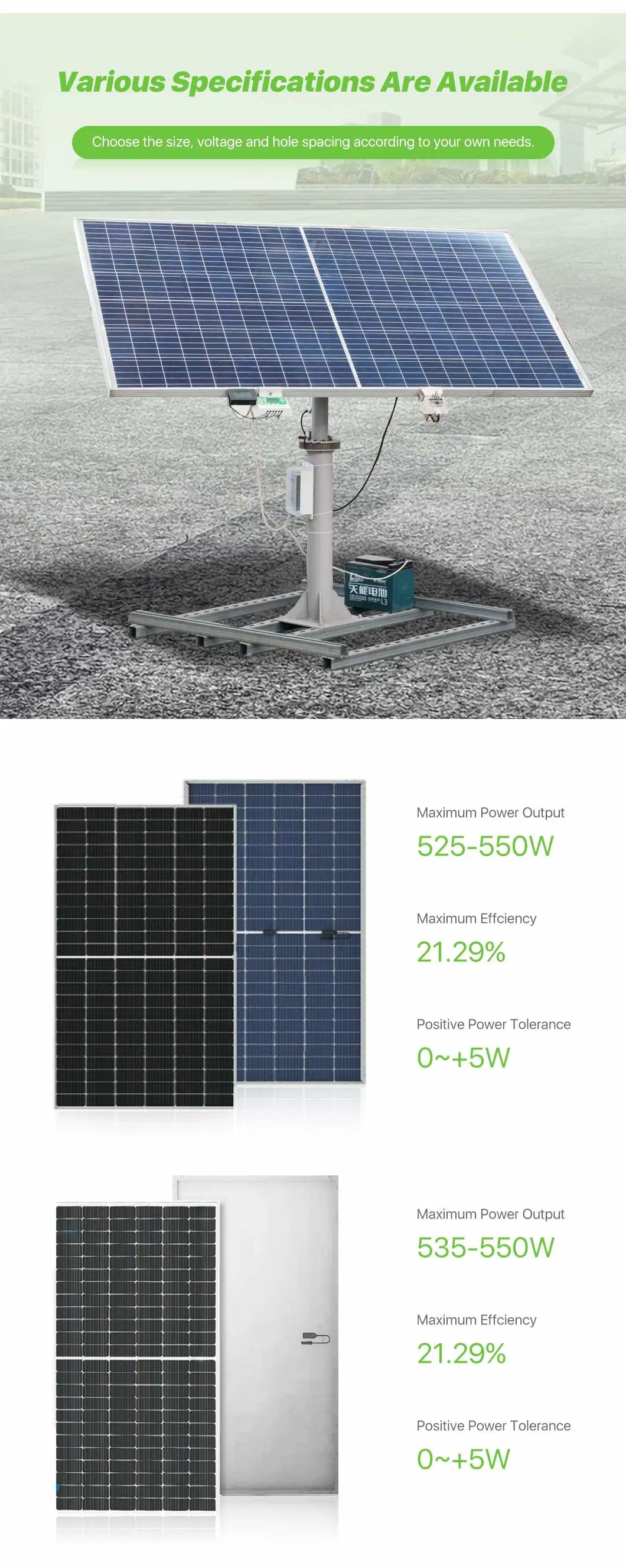 Photovoltaic Solar Energy Power Generation Project Module Installation, Integrated Process Solar Panels with Support