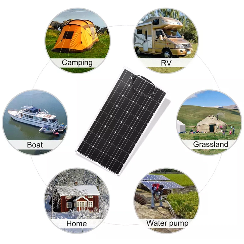 China Flexible 18V100W 200W Solar Panels Monocrystalline Solar Panel with CE Certifacation