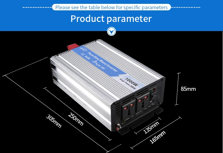 off Grid High Frequency DC to AC Converter 1000W Solar Power