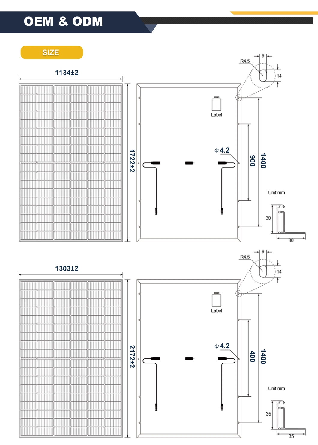 75W 1000W Amorphous Silicon Thin Film Solar Panel for RV Boats Marine