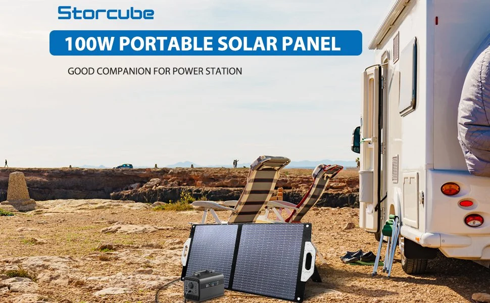 IP67 Waterproof 100W Portable Foldable Solar Panel for Camping Power Station