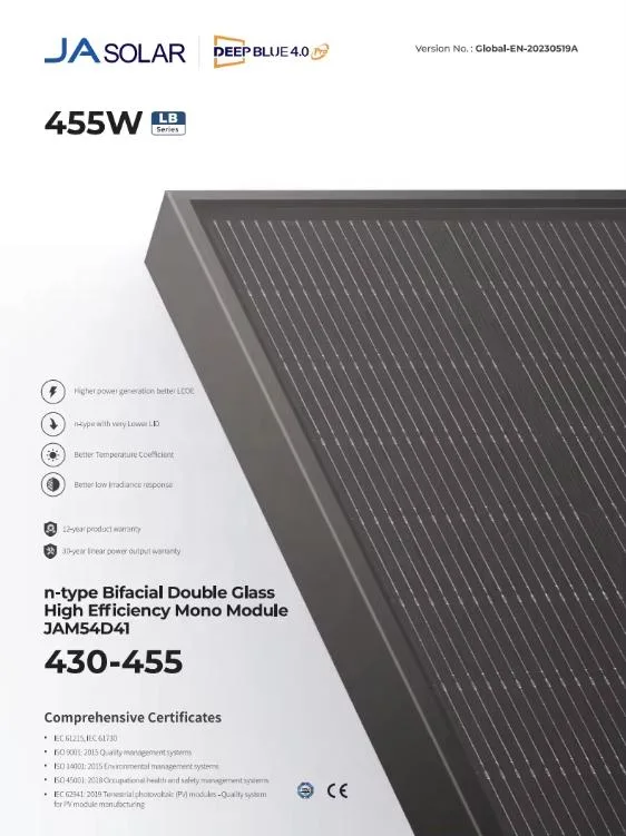 Ja Solar Panel 550W EU Warehouse 555W 550watt 545W 540W 535W 530W Solar Energy System in Stock 550 Watt Mono Solar Panel 550W