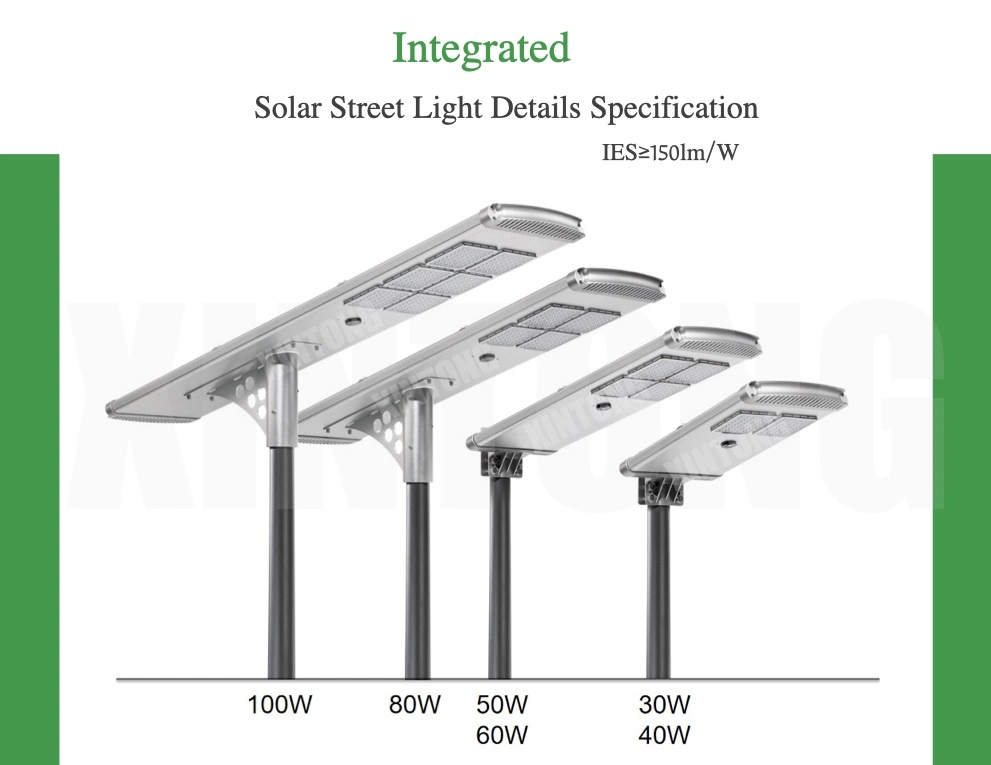 Poly Panel Solar Street Lamp with Lithium Battery Specification COB LED Street Light Lens