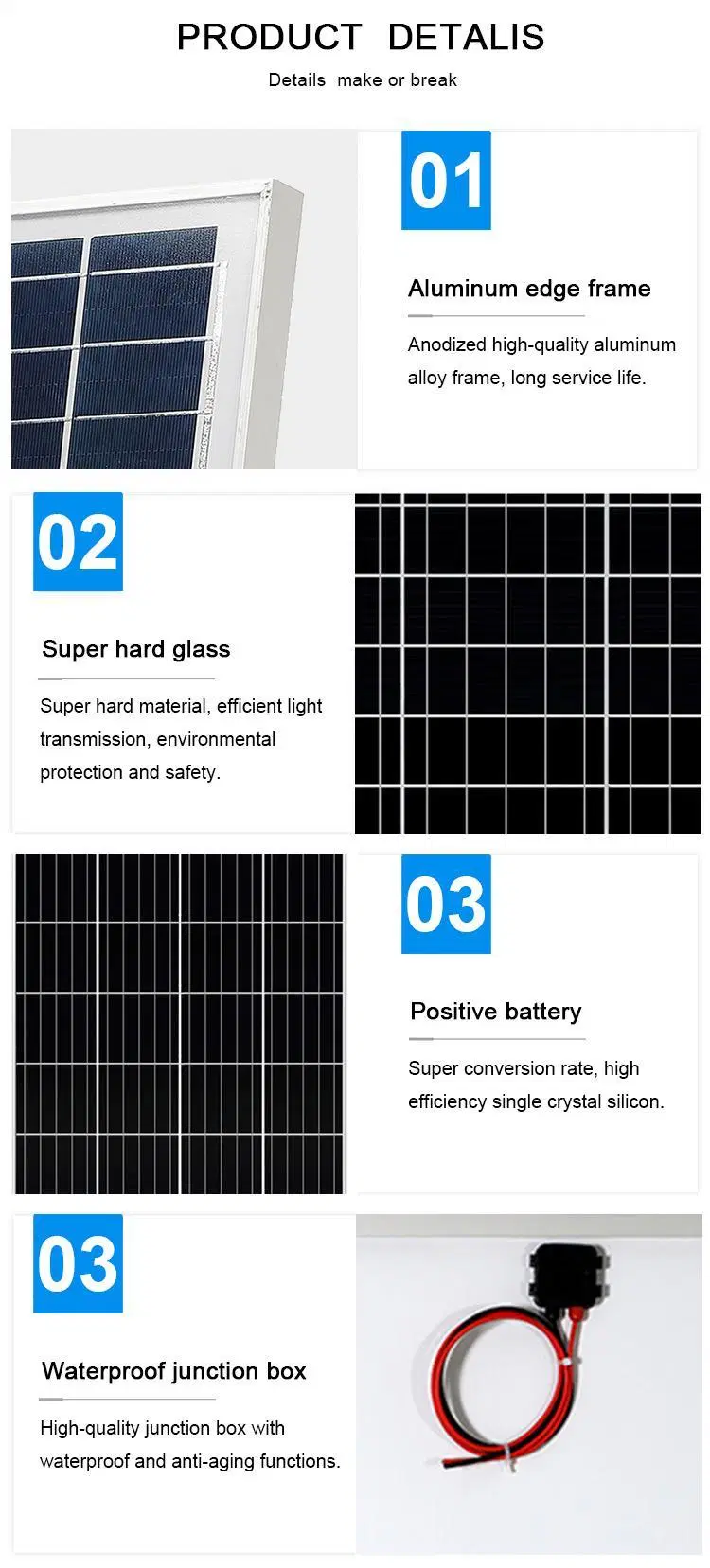 10W High Quality Factory Price PV Mono Solar Panel