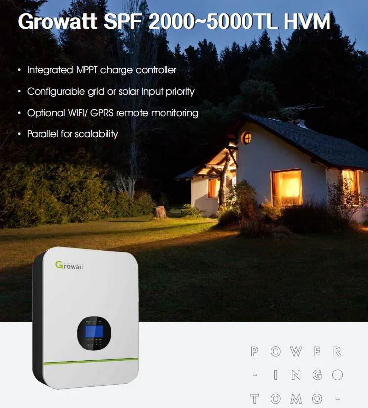 Solar Inverter 12 Kw EU Growatt SPF 2000~5000tlhvm Frequency High Efficience 48V for Energy Storage Backup