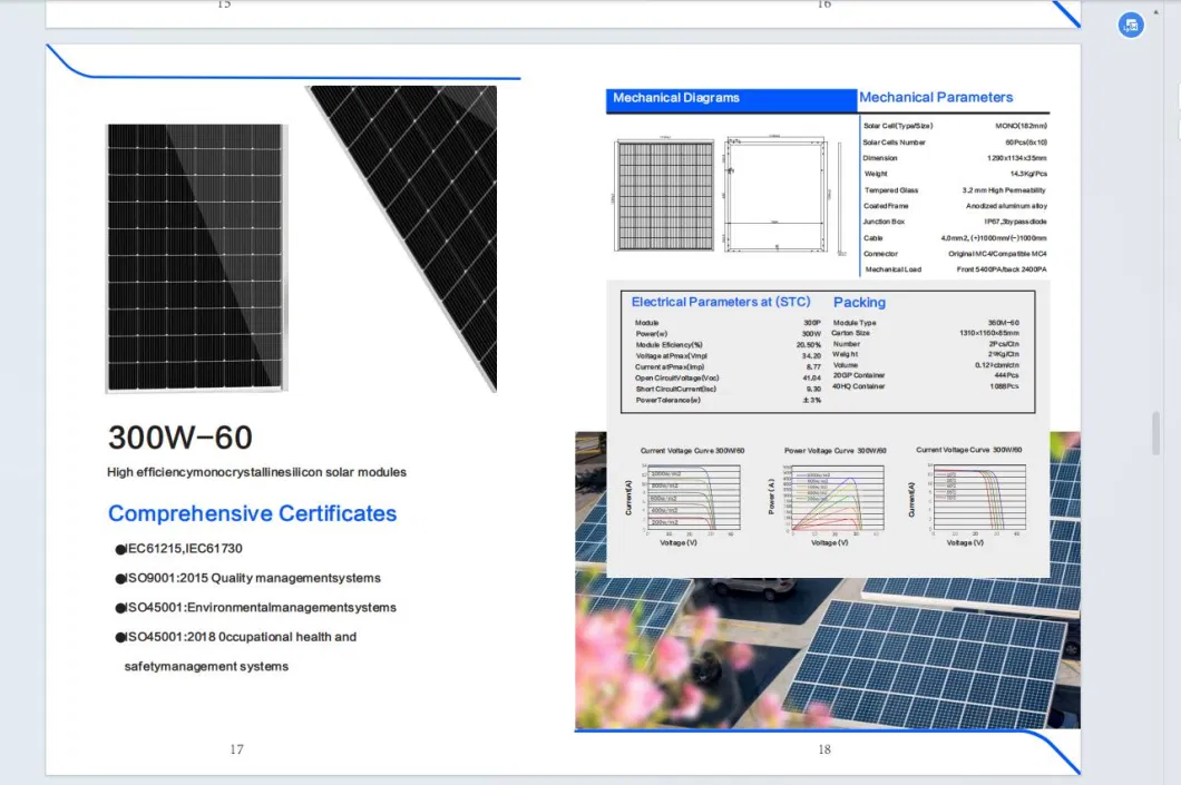 300W Flexible Panel Photovoltaic Module PV Cell Price off Grid Monocrystalline Small Home Renewable Energy System Solar Panels Sun