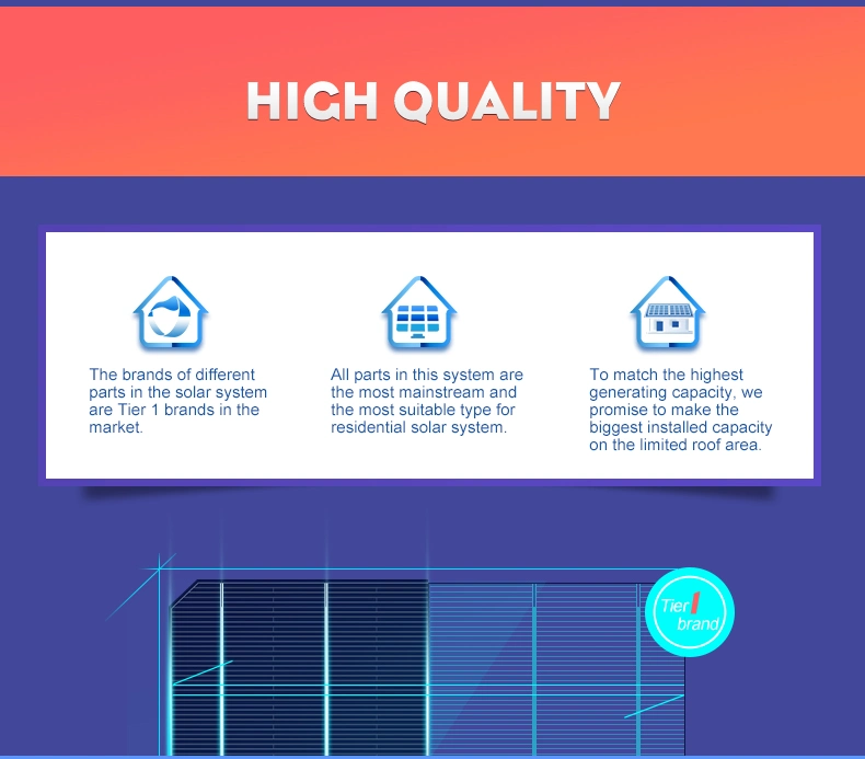 Moregosolar Solar Storage Energy System 12kw 10kw High Quality Solar Panels Lithium Battery Growatt Hybrid Inverter