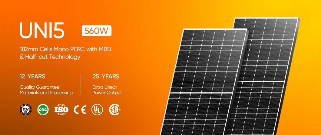 Bifacial Solar Panel Double Glass Mono Perc 540W 545W 550W PV Module Manufacturers Price in China