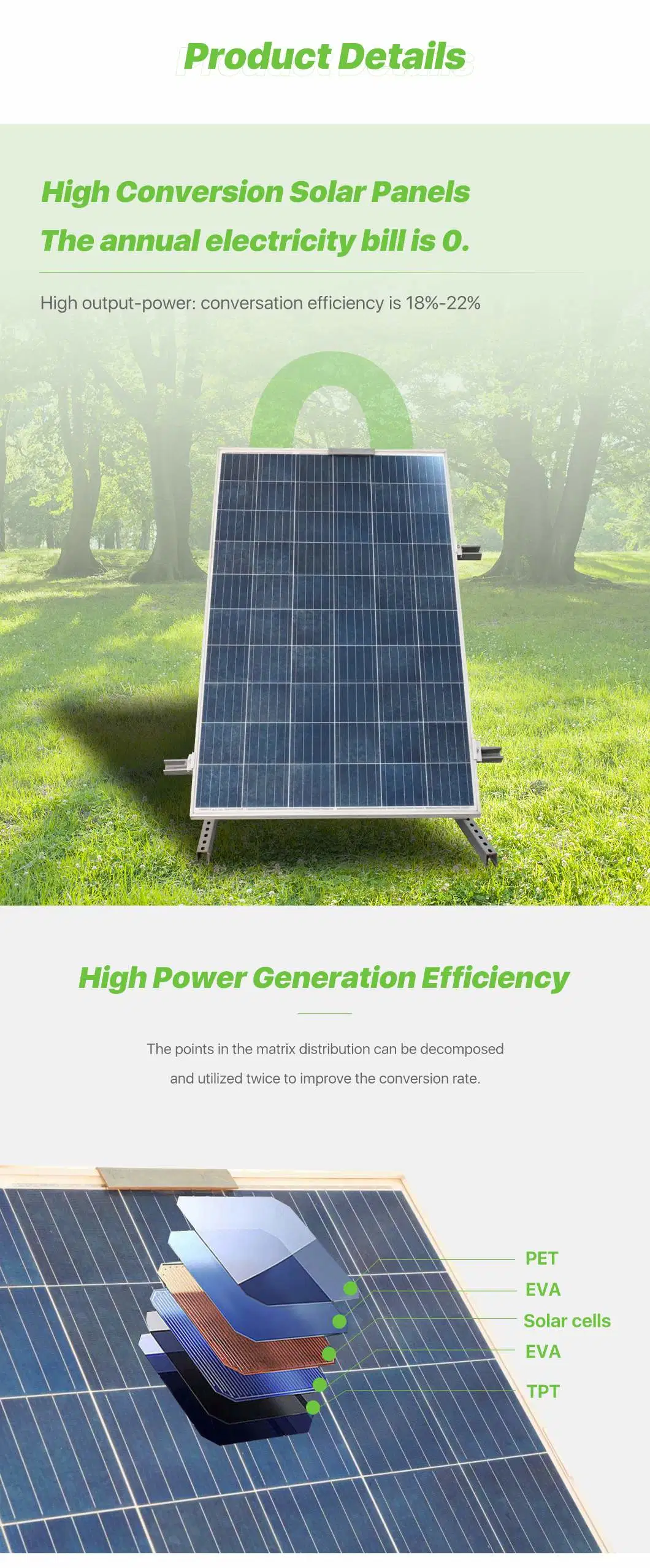 Install Photovoltaic Power Generation System Solar Panel Solar Support 500W-1000wsolar Energy Storage