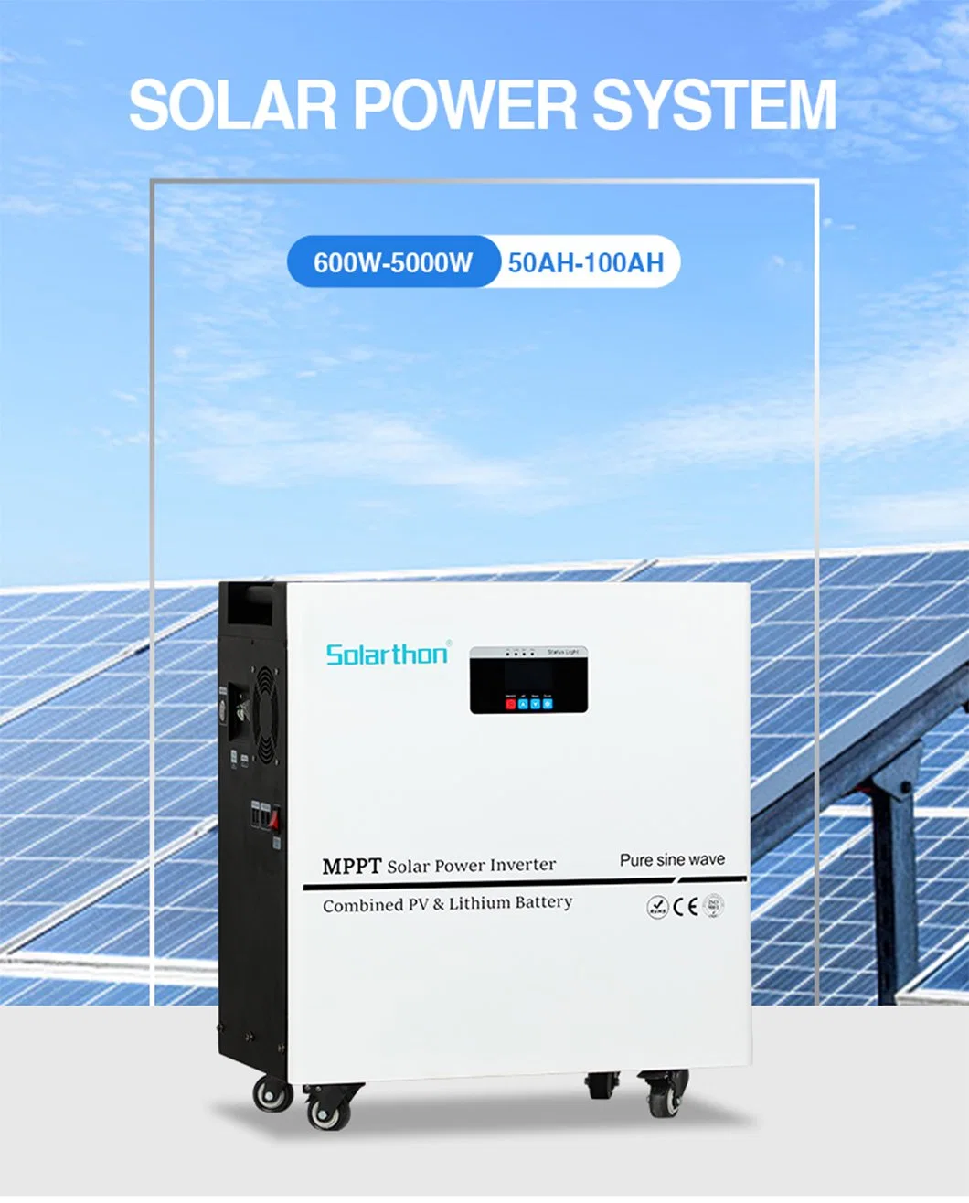 Solarthon 3kw 5kw Home Solar Power System with Solar Hybrid Inverter