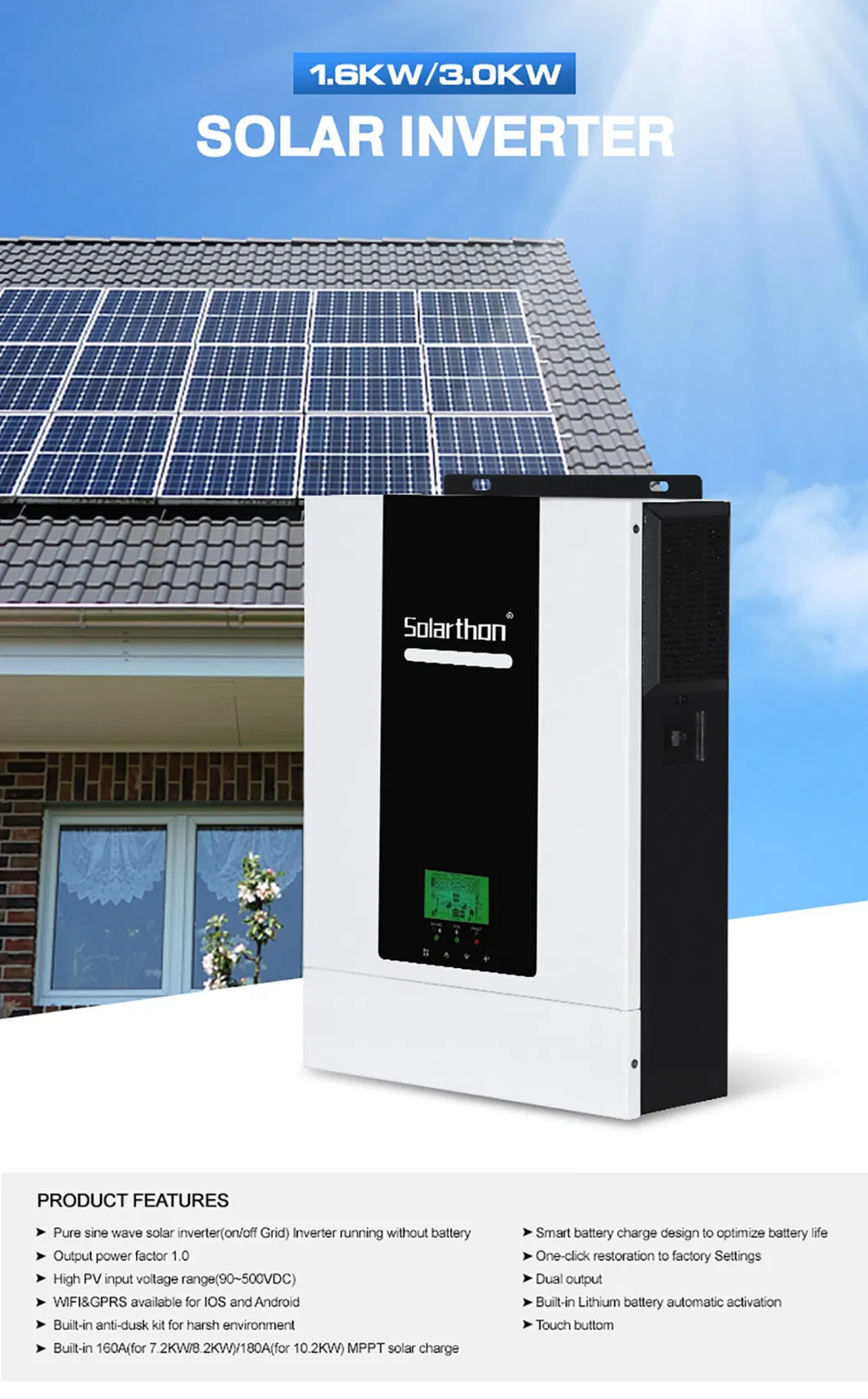 Compact Hybrid Solar Inverter for Space-Saving Installations