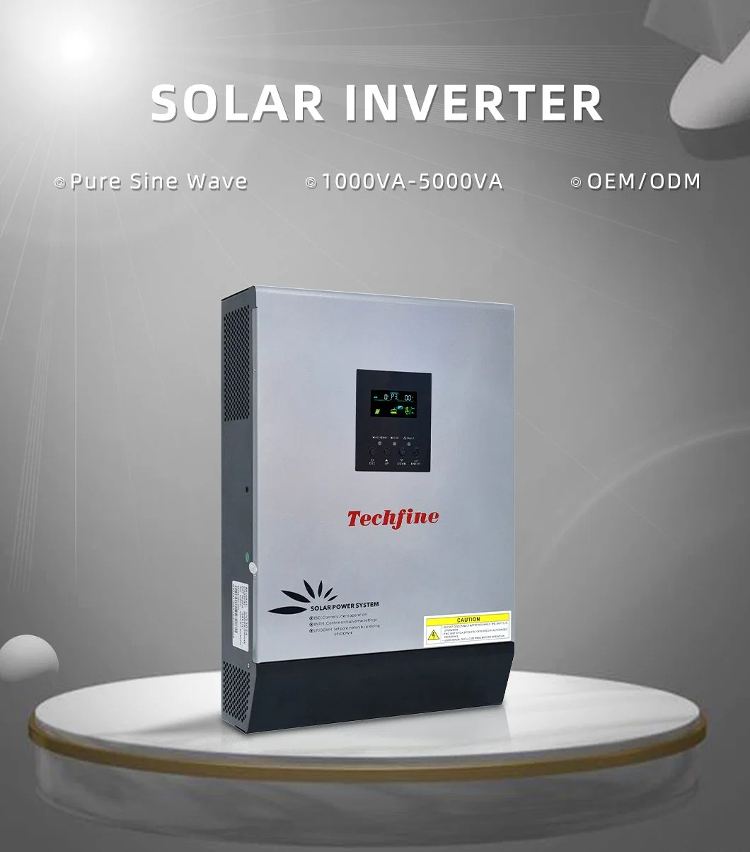 Warranty Installation Guide Techfine Carton Box or Wooden Pallets Panel Hybrid Solar Inverter with CE