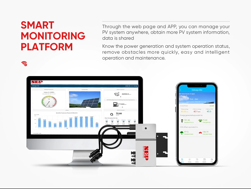 Nep 800 Watt Smart Grid Tie Solar Micro Inverter WiFi Communication Bdm 800 Microinverter 800W 1000W