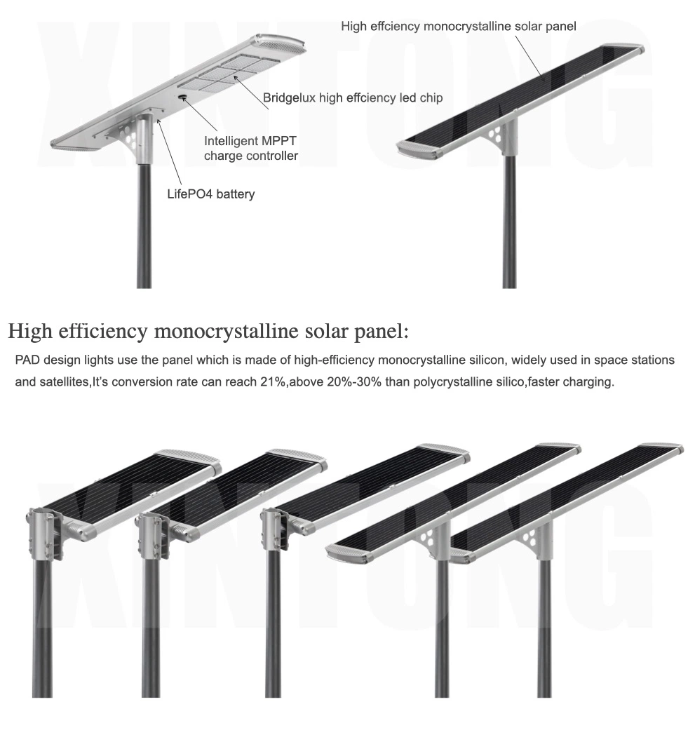 Poly Panel Solar Street Lamp with Lithium Battery Specification COB LED Street Light Lens