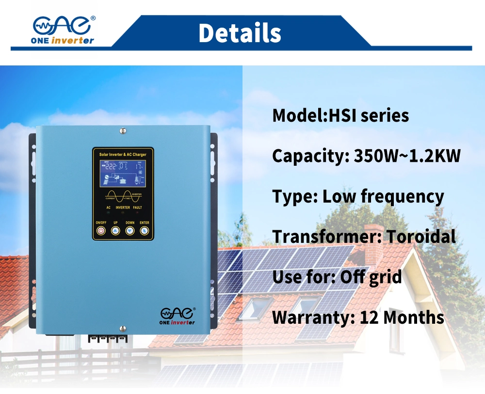 New Design 1kw Hybrid Solar Inverter with Solar Charge Controller Without Battery