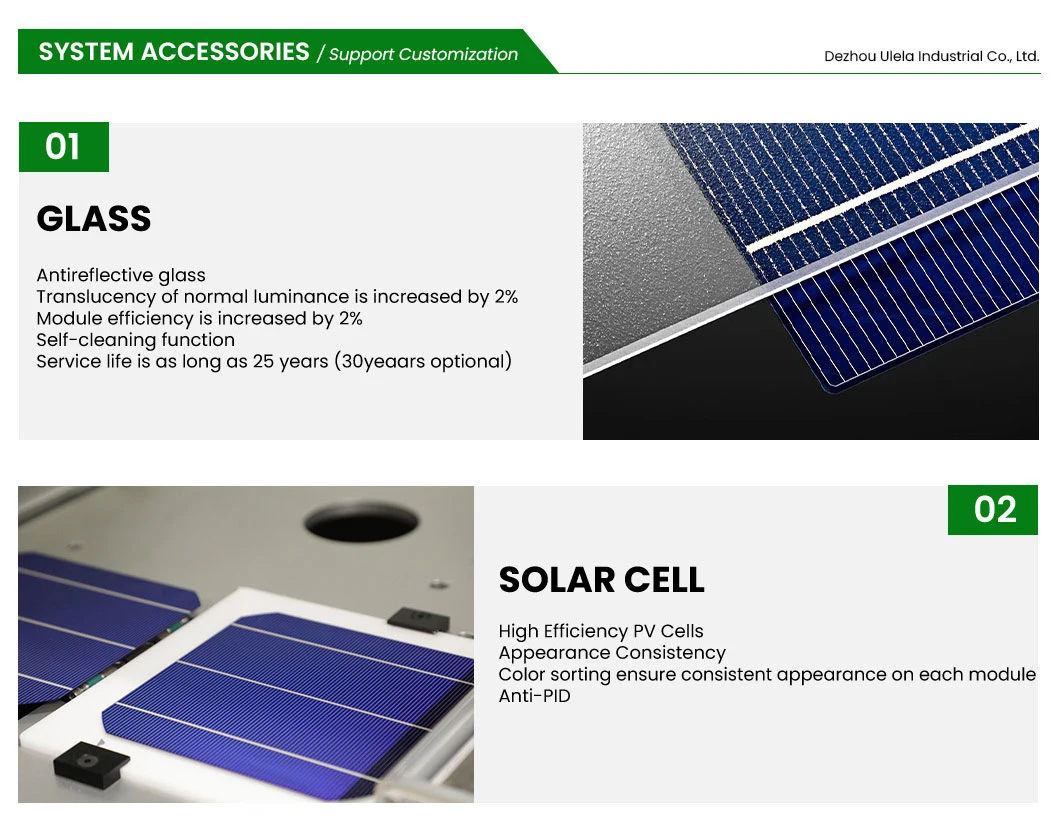 Ulela 200W Solar Panel Factory OEM Customized Solar-Panel-Mono-Flexible China 210mm Perovskite Poly Solar Panel