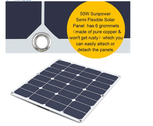 50W Sunpower ETFE Soft Flexible Bendable Solar Panel DC Mobile Power Solar Charger Original Cells