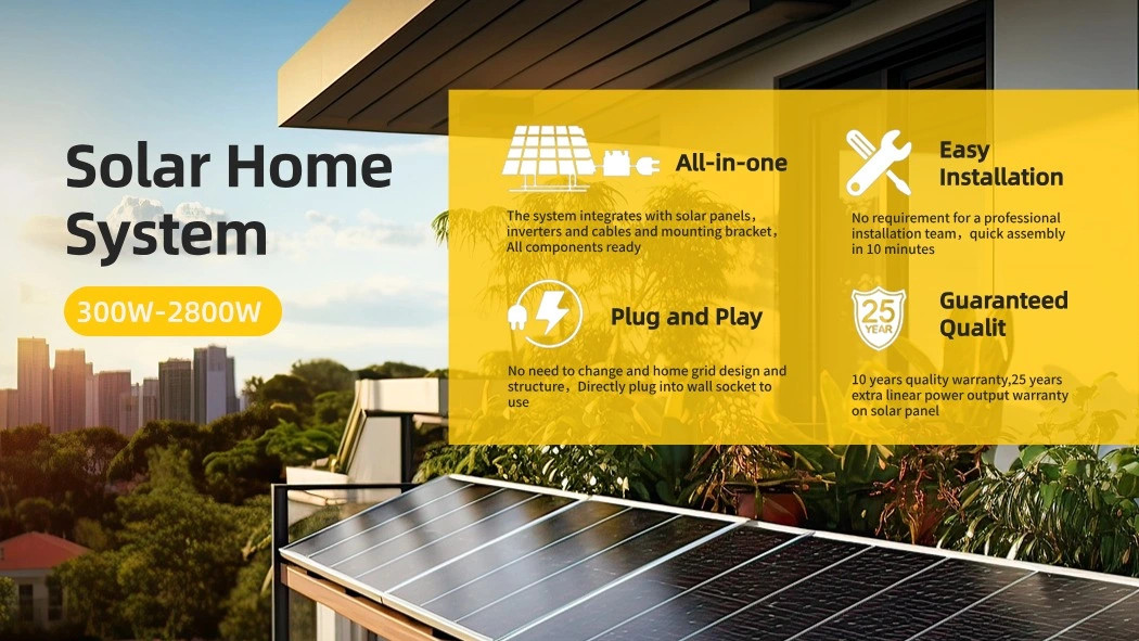 Home Household Solar Panel with Micro Inverter 800W Home Energy Storage System Roof Balcony Energy