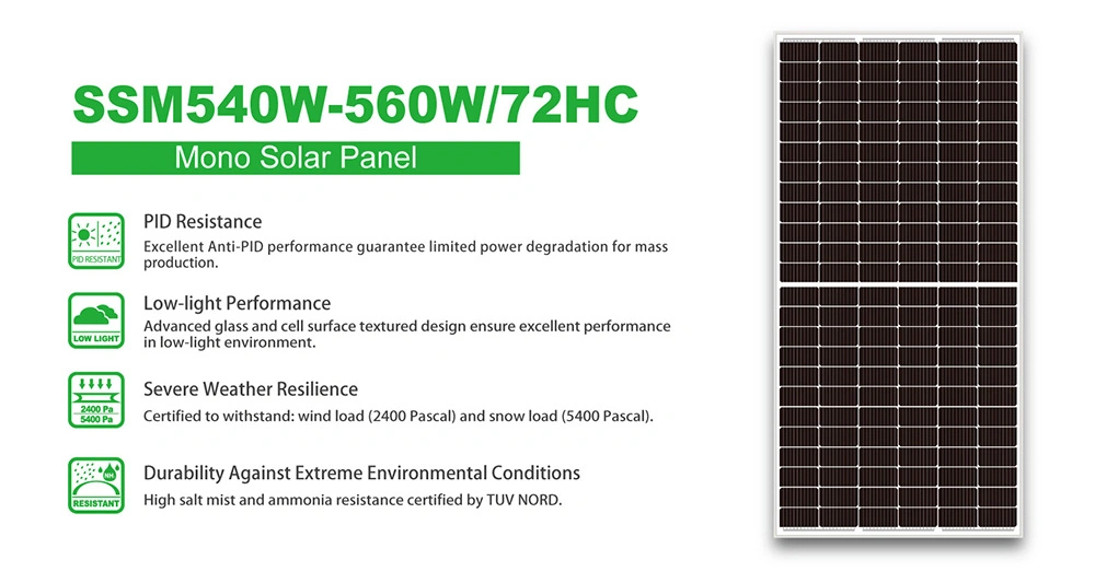 Canadia/Longi/Trina/Jinko/Sunshine 300W 400W 540W 550W 560W Mono Solar Panel Cell for Home Use