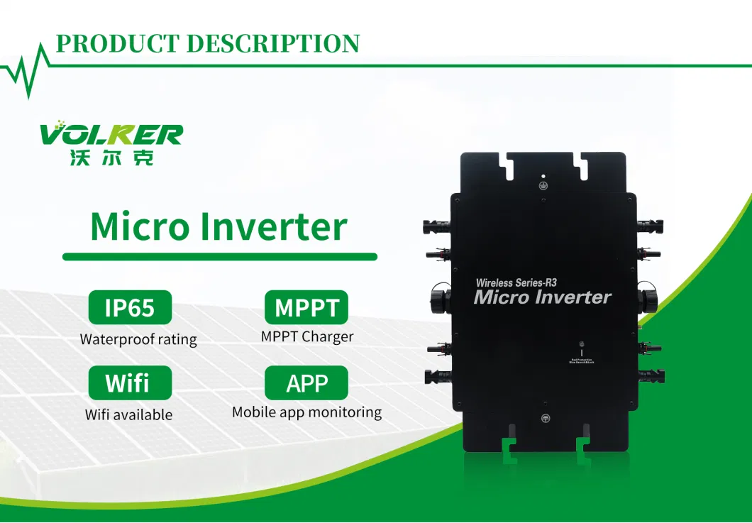 800W Micro Inverter Solar Grid Tie Microinverter IP65 120/230V Automatic Identification Power Inverters