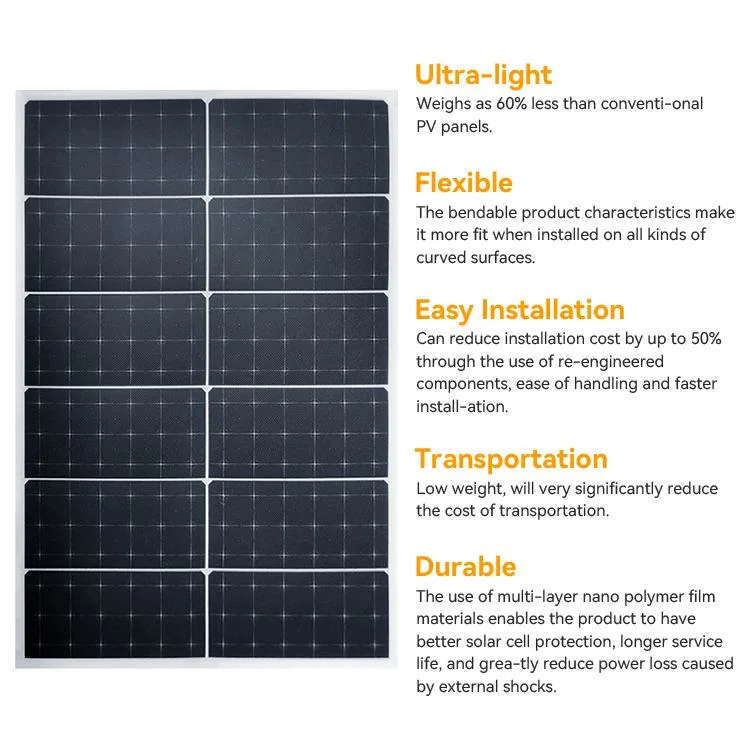 12V 30W 40W 50W Mini Portable Strip Shap Flexible Solar Panel