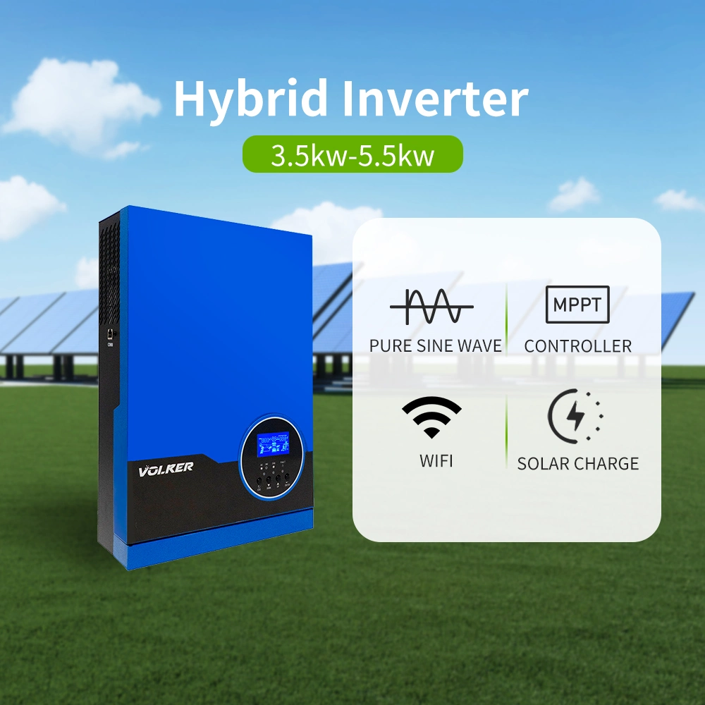 Volker Pure Sine Wave Hybrid Inverter with 100A MPPT Built in 80A Maximum Charging Current Suitable for Home Use Works with Any Battery 48VDC 230VAC 5.5kw