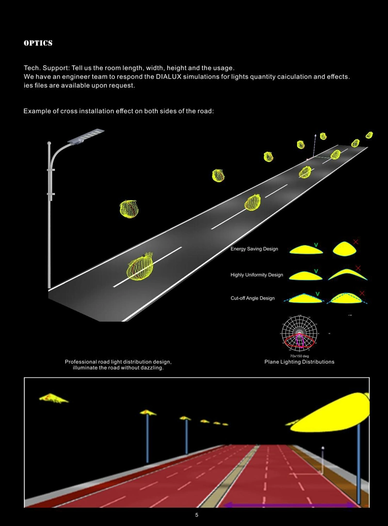 High Quality 300W 400W 500W Streetlight IP66 All in One Solar Integrated Street LED Lamp with Solar Panel