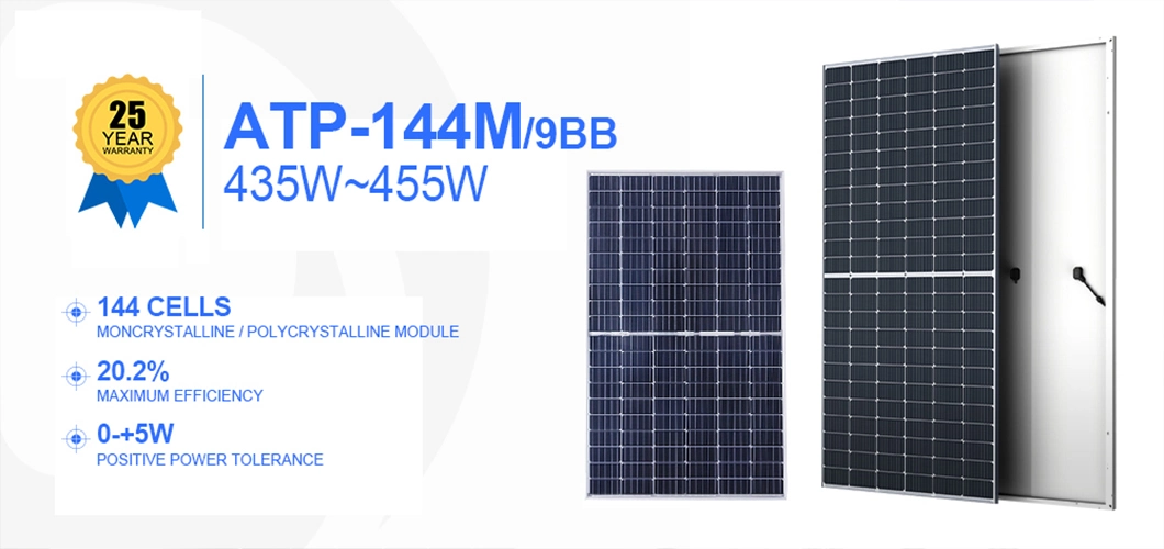 Alltop Cheap Price 5bb 6bb 9bb Hybrid on Grid 435 440 445 450 455 Watt Inverter Home Use Solar Cell Panel